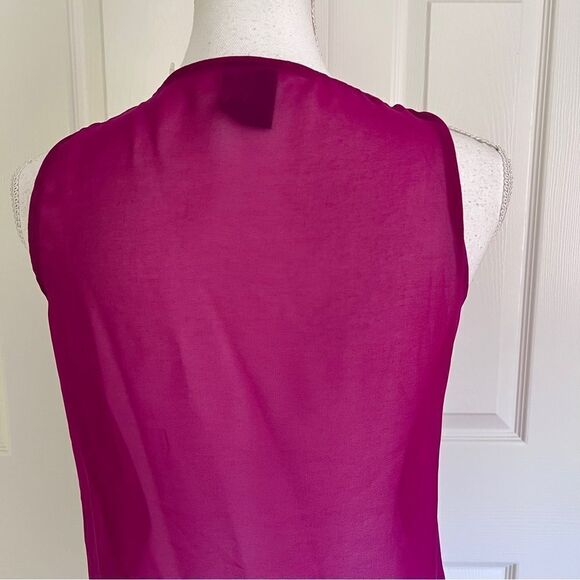 Bobeau Sami Sheer Summer Tank Top with Layers in Fuchsia XS NEW - Picture 6 of 8